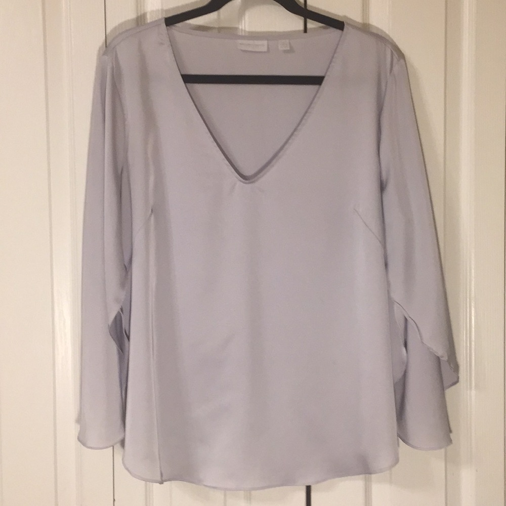 New York & Company Stretch silver satin to…
